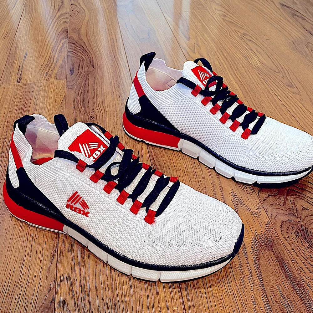 MENS TRAINING SHOE 10.5•WHITE|RED|BLACK•RBX